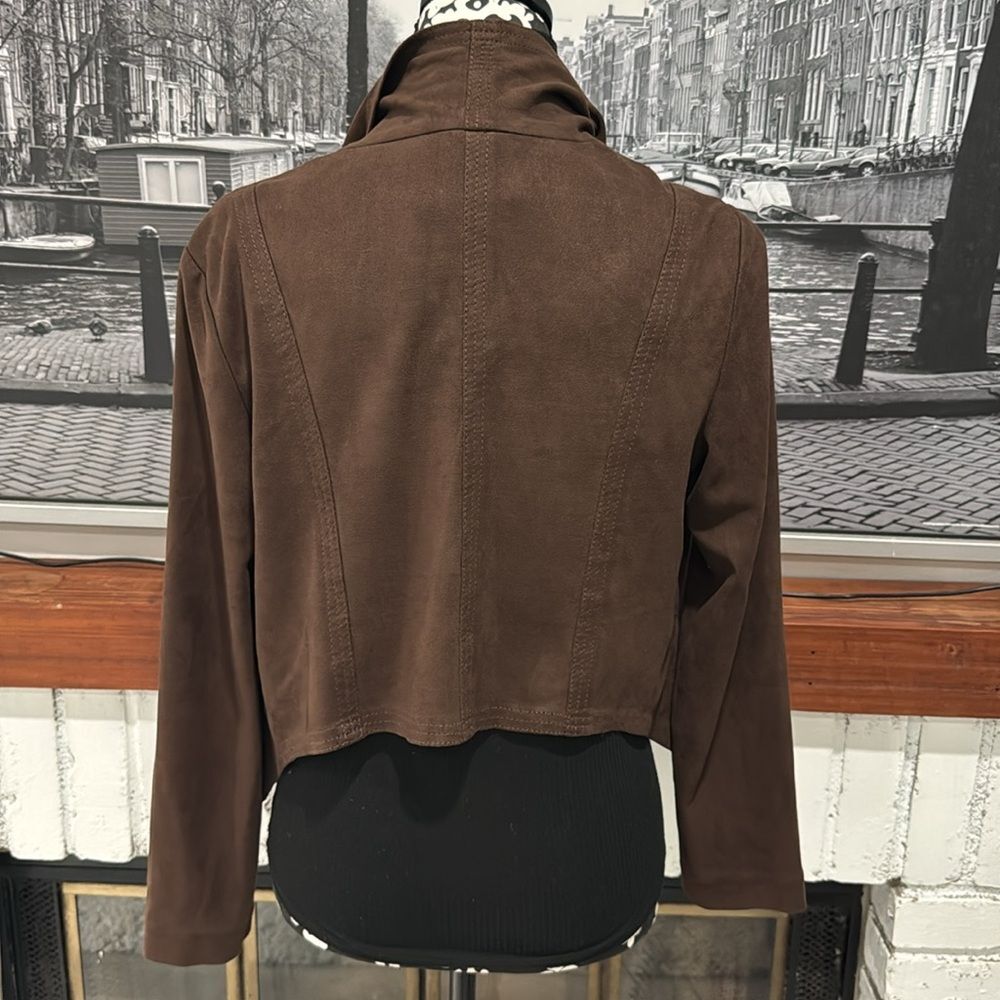 Missy Robertson southern fashion house Faux Suede Jacket Brown Medium Fall Light - Picture 5 of 8